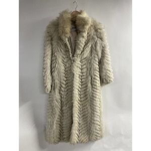 Avanti by Thalhimers Vintage Silver White Fox Fur Full Length Coat 48” parts